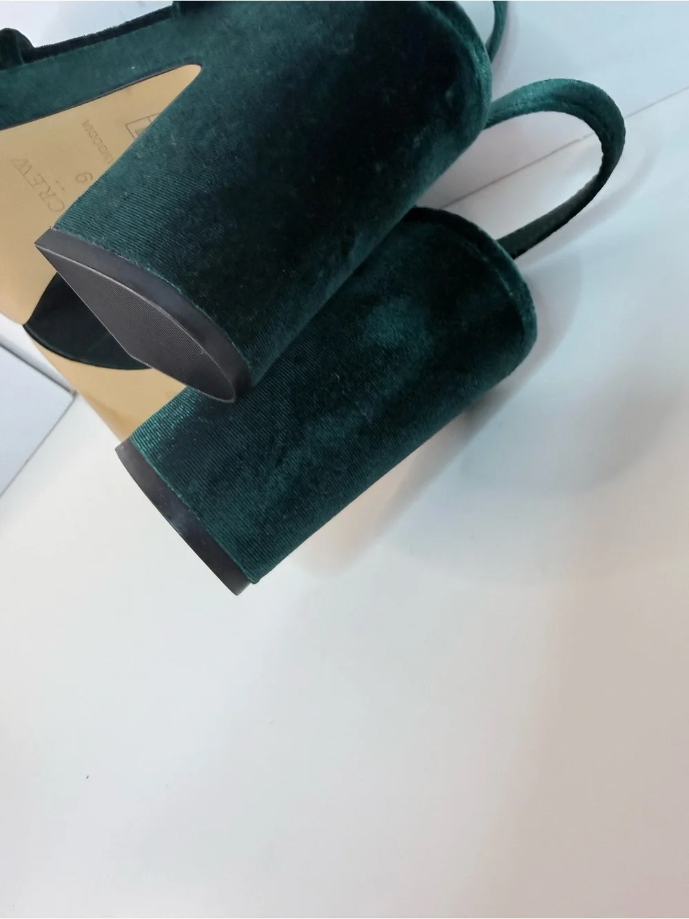 J. Crew Emerald Green Velvet Platform Sandals Bow Sandals Size 9